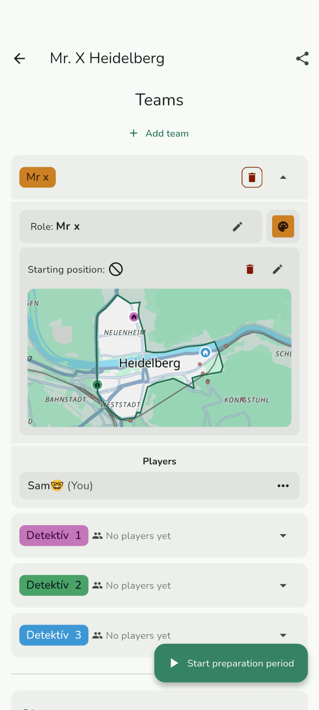 Teams and roles setup